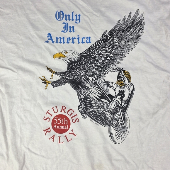 Vintage 1995 Only in America 55th Black Hills Sturgis Rally Shirt Size Large - Picture 3 of 9